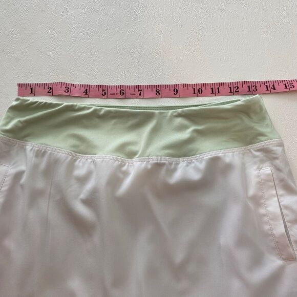 Simply Southern Active Skort | White & Mint Green Tennis Golf Skirt with Shorts - Picture 5 of 7